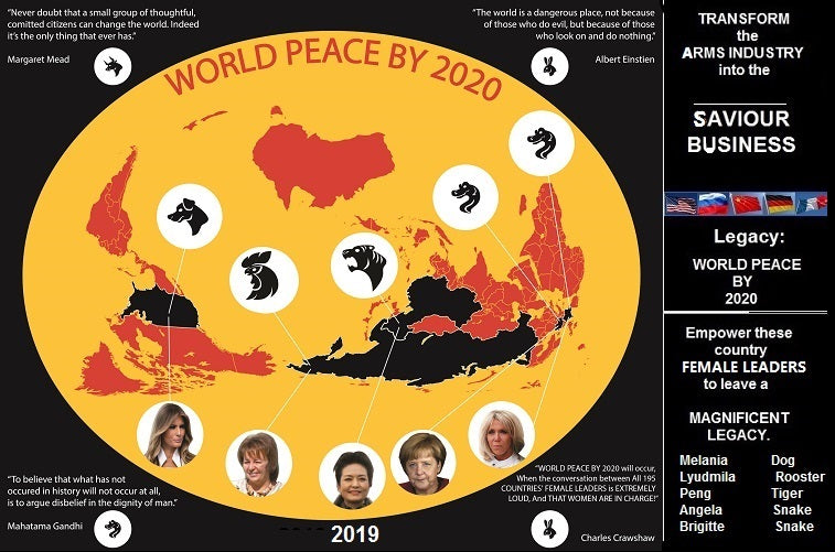 WORLD PEACE BY 2020 lies with our FEMALE WORLD LEADERS